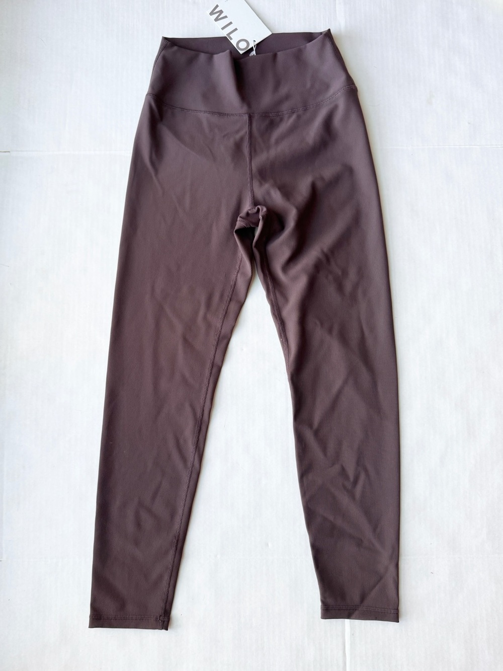Wilo The Label New High-Rise Ribbed 7/8 Leggings in Chocolate NWT - Picture 2 of 13